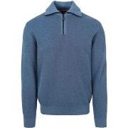 Sweat-shirt Casa Moda Pull-over Demi-Zip Bleu