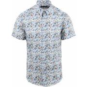 Chemise Suitable Chemise Manches Courtes Impression des Fleurs Bleu