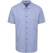 Chemise No Excess Short Sleeve Chemise De Lin Bleu