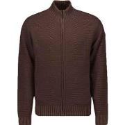 Sweat-shirt No Excess Cardigan Zipper Marron