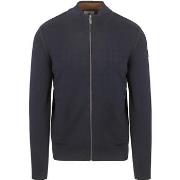 Sweat-shirt State Of Art Cardigan Fine Contrast Mix Laine Marine