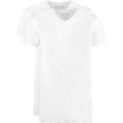 T-shirt Slater T-shirts Lot de 2 Col-V Blanc