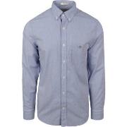 Chemise Gant Poplin Banker Chemise Rayures Bleu