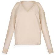 Sweat-shirt Liu Jo Sweat beige avec cut-out