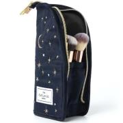 The Flat Lay Co. Brush Holder in Embroidered Celestial Blue Velvet