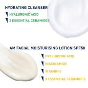 CeraVe Cleanse and Protect Face Routine for Dry Skin, Hydrating Cleans...