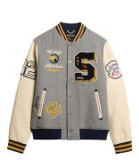 College Patched Bomber Jacket