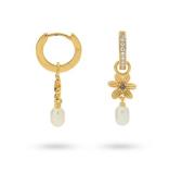 Earring With Flower And Freshwater Pearl 424124Y