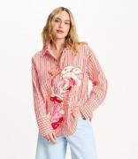 Blouse Poplin Striped Orange