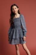 Looxs Revolution Chiffon jurkje met smock voor meisjes in de kleur