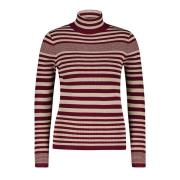Red Button Top srb4068 roll neck plum/clay