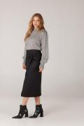 Juffrouw Jansen Cs674 skirt calflenght with knotdetail black