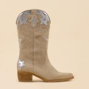 DWRS Label Cowboyboots 2670 shelby sand silver dames leer