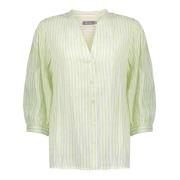 Geisha 43102-31 010 blouse striped with lurex off-white/lime