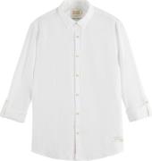 Scotch & Soda Linen shirt h roll-up white