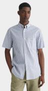 Gant Casual hemd korte mouw cotton linen stripe ss shirt 3240061/407