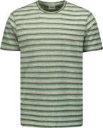 No Excess T-shirt korte mouw ronde hals met streep green