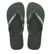 Havaianas Brasil logo | green/olive green teenslippers unisex