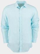Bos Bright Blue Casual hemd lange mouw 100% linnen mod118r1/16 azul