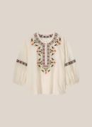 Summum Blouse cotton voile embroidered off-white