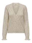 Jacqueline de Yong Jdyletty ls v-neck struc cardi knt ecru