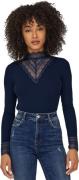 Only Onltilde l/s high neck lace top jrs noos navy blaz