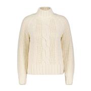 Red Button Sweater srb4370 turtle cable cream