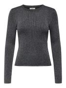 Jacqueline de Yong Jdyplum lurex ls o-neck pullover k zilverkleurig