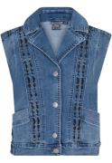 Indian Blue Meiden denim gilet borduursel