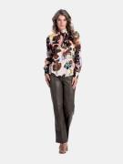 Mucho Gusto Blouse vinci met koeienprint en graffiti illustraties