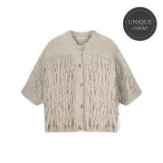 Summum 7s5855-8008 cardigan 3/4 sleeve fringe knit