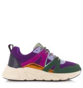 Poelman Ps green/purple/black lage sneakers dames