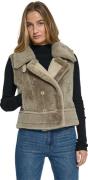 Minus Mspat faux fur vest winter twig sand