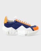 Jimmy Choo Diamant blauw / oranje leren sneakers