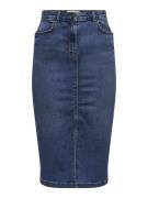 Jacqueline de Yong Jdymoon hw midi slit skirt mix dnm blue denim