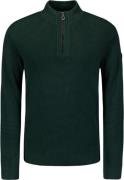 No Excess Pullover half zipper solid jacquard dark green