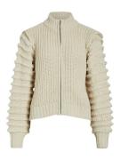 Vila Vielada high-neck ls zip knit card off-white