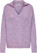 Only Onlmaggie life ls split neck cc knt paisley purple