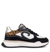 Cruyff Hyde runner black beige leopard lage sneakers dames