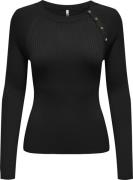 Only Onlmeddi ls button detail o-neck black