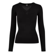 Urban Classics Dames gebreid v hals sweatshirt