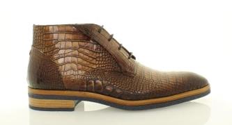 Giorgio 73533 bruin cognac croco print met blauwe rubber zool