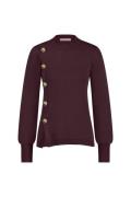 Studio Anneloes Lovis button pullover aubergine