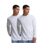 Urban Classics Heren basic t-shirt met lange mouwen (set van 2)