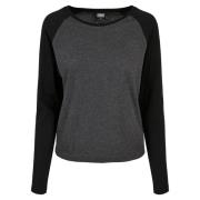 Urban Classics Dames contrast raglan t-shirt met lange mouwen