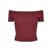 Urban Classics Dames geribd off shoulder t-shirt