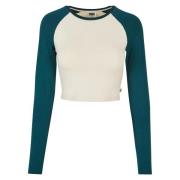 Urban Classics Dames retro organic crop t-shirt met lange mouwen