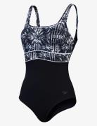 Speedo eco conteclipse prnt shap 1p bla/gr badpak sport dames -