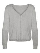 Vero Moda vmglory ls v-neck 2way cardigan ga 10310527 light grey melan...