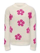 Only Kognaja ls flower pullover ecru dessin